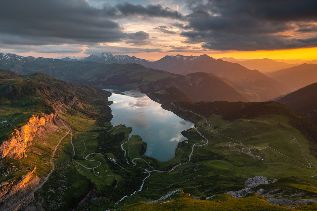 Coucher de soleil au rocher du vent dans le Beaufortain