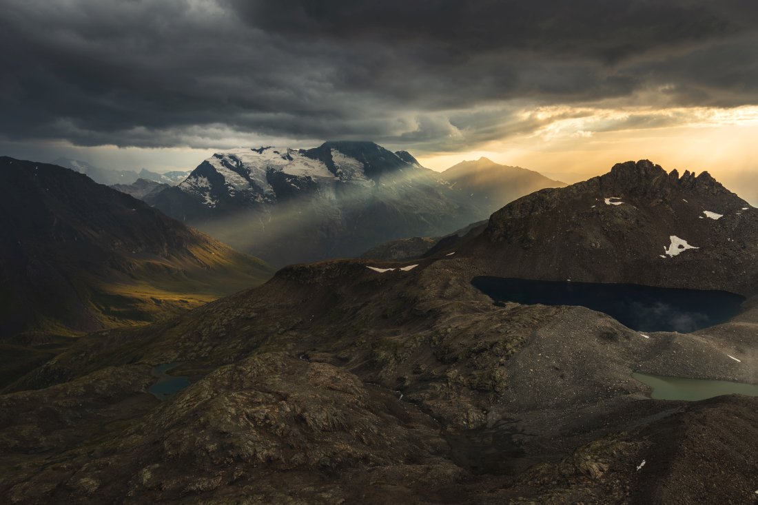 Ciel orageux sur le Mont Pourri en Savoie