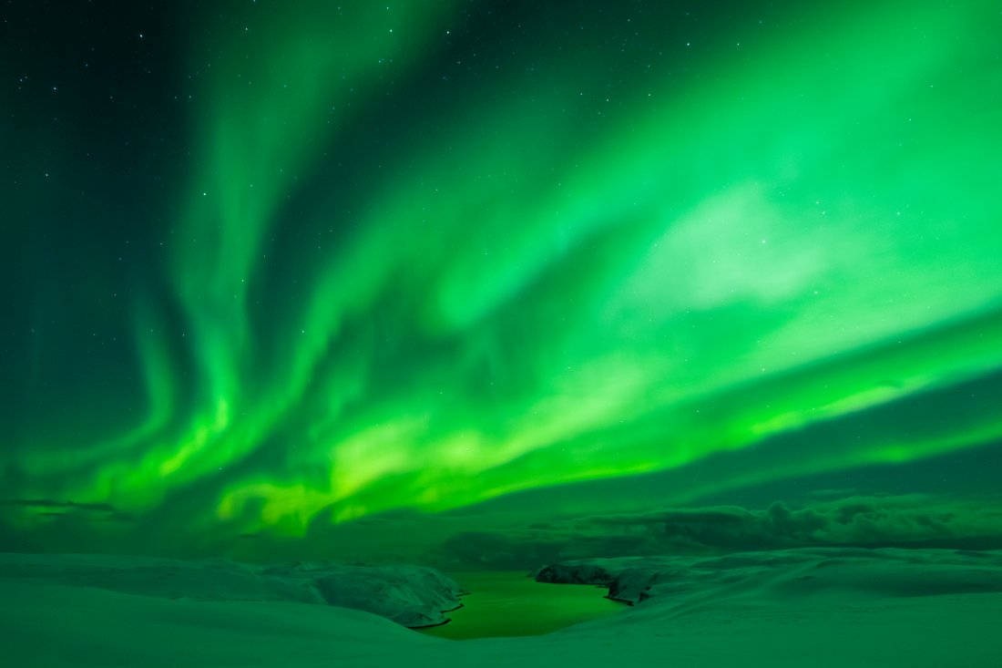 Aurores boréales au Cap Nord en Norvège