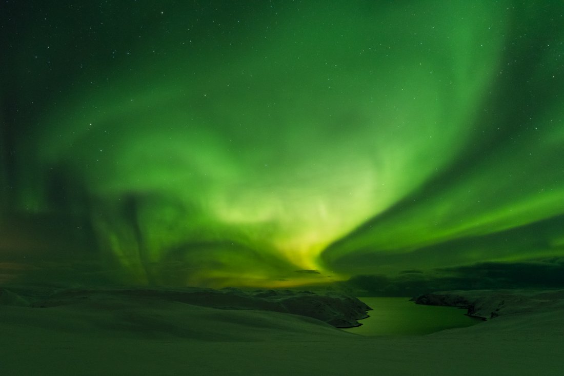 Aurores boréales au Cap Nord en Norvège