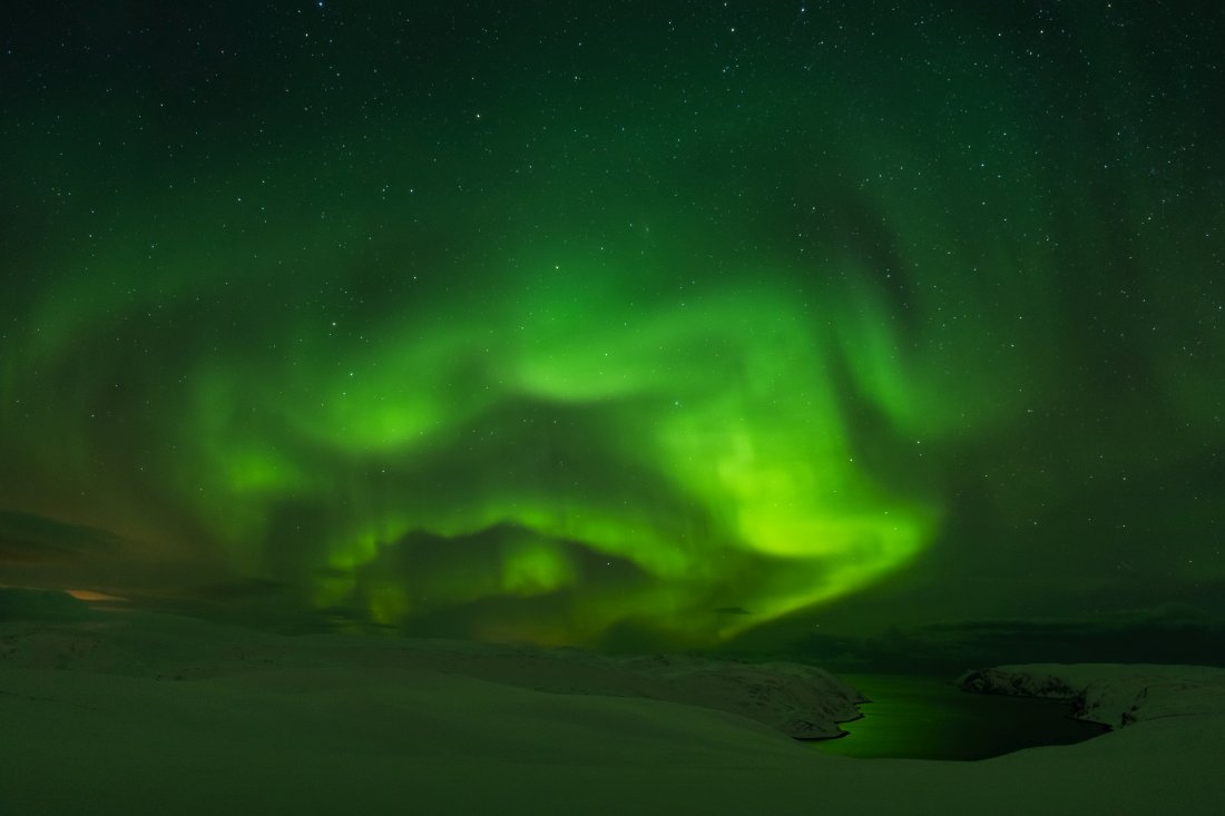 Aurores boréales au Cap Nord en Norvège