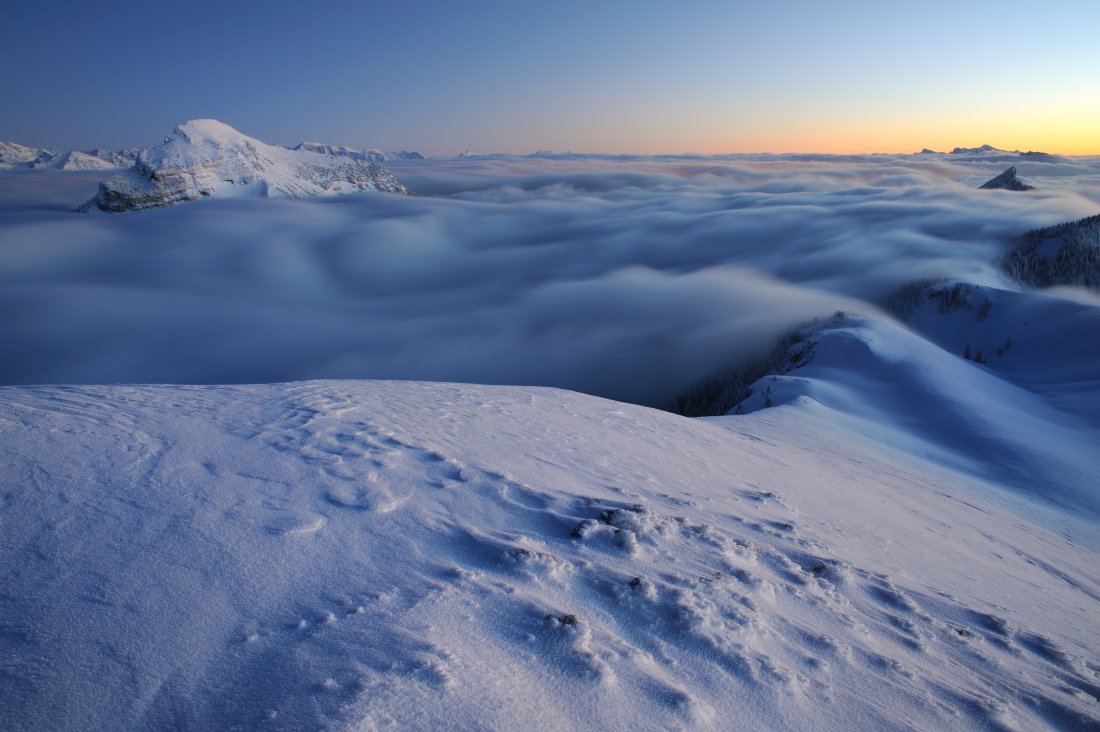 Mer de nuages au crépuscule au Charmant Som en Chartreuse