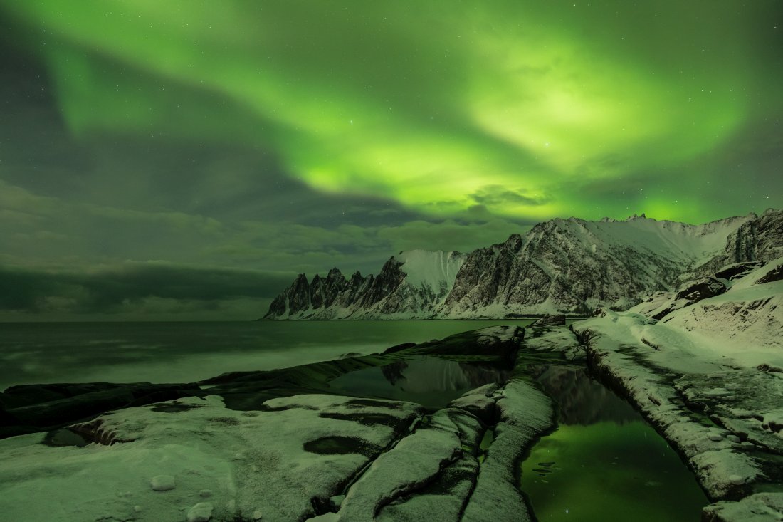 Aurores boréales à Senja en Norvège