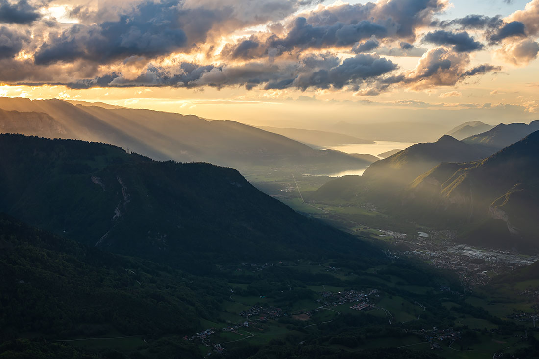 Coucher de soleil depuis la Belle Etoile dans les Bauges