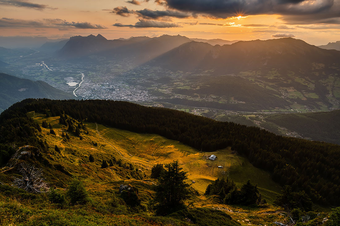 Coucher de soleil depuis la Roche Pourrie