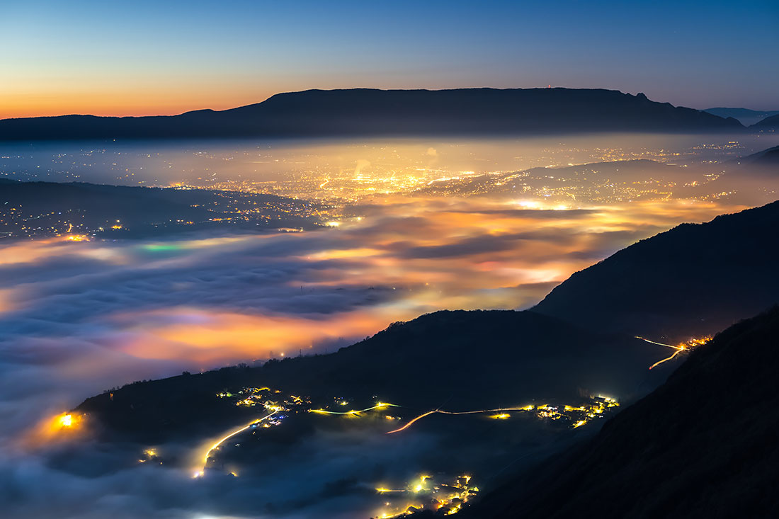 Brouillard en Savoie depuis le Roc de Tormery